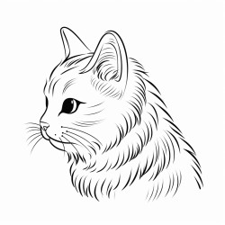 cat profile for kids with cute playful  and whimsical illustrations simple lines for kids a4 format