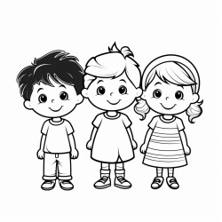 two women want a little bit shorter than the other one hair up two toddlers one boy and one girl