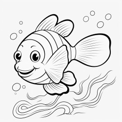 a clownfish with starfishshaped fins swimming in a coral reef