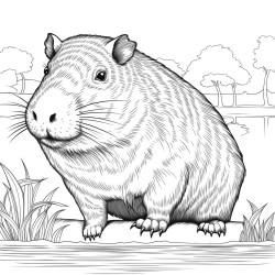 a  cute capybara on his own avitad