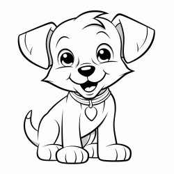 cartoon little happy puppy