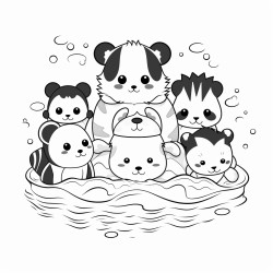 un animal flottant tte de chat t de lapin corps de panda miniature pattes arrires rduites et queue de dauphin