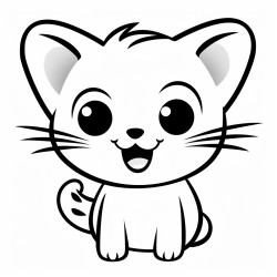 cut cat in smile in bold and clear lines