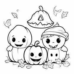 halloween theme coloring page for children