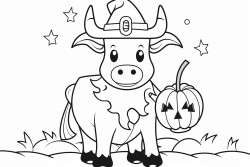 a cow dressed up for halloween