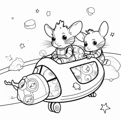 chickens in space riding rats