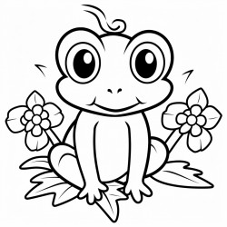 frog in a flower