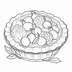 pie  encased in a flaky crust pie filled with fruits or custards