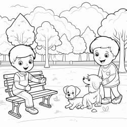 cplaying in the park coloring book for toddlers