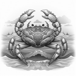 create giant crab with mandala pattern on it and zentangle nature art