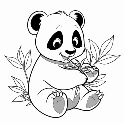 panda eats leaves