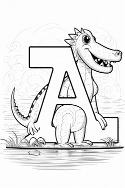 letter a and an alligator