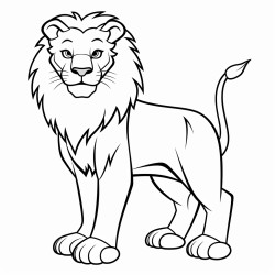 a full body coloring page of a lion