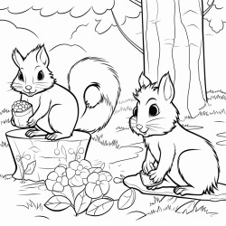 squirrels in a yard