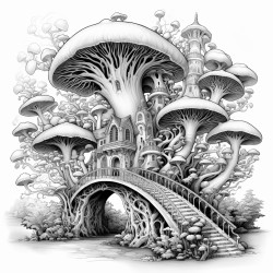 mushroom island coloring page