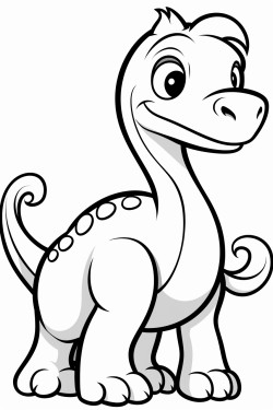 cute sauropod dinosaur bold and easy