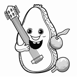 aguacate tocando la guitarra