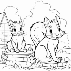 squirrels in a yard