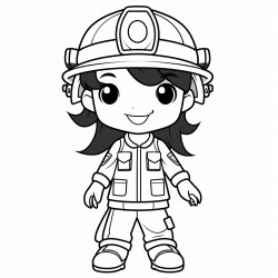 girl cartoon firefighter