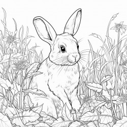 rabbit eat grass