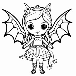 hippie girly  bold lines halloween bat