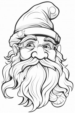 gnome coloring line art