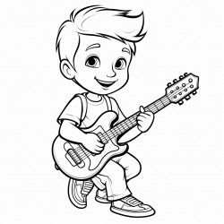 grandson playing guitar