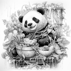 panda eats leasves