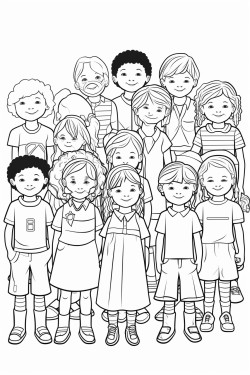 a cute class photo of 8 boys and 15 girls aged 5 yrs old
