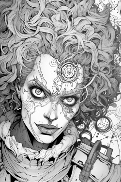 disform horror clown with spiral eye