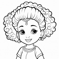 little african american girl with pretty hair style