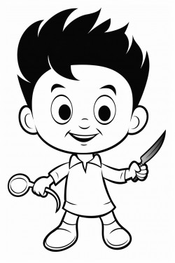 a yo yo with a knife pointing at a human