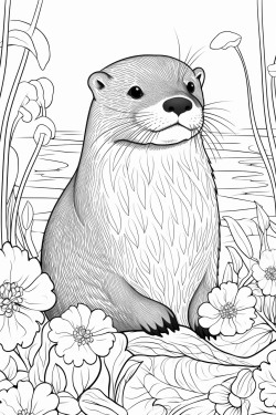 lontra em seu habitat