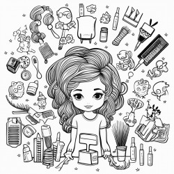 hair salon background doodle