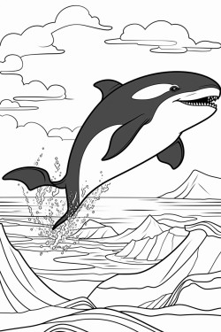 orca jumping out of the ocean