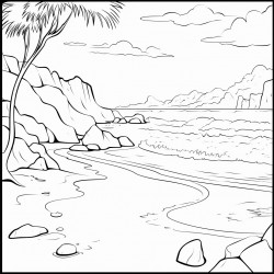 strand mit felsen