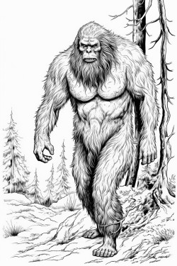 a trademark free unique image of sasquatch walking that i can use for my labels