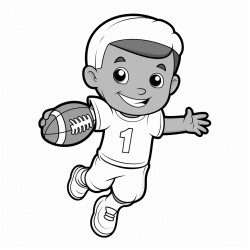 black kids football play with number one