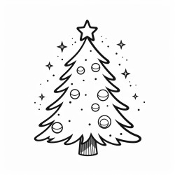 a large christmas tree with ornaments tinsel and a star on top