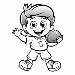 black kids football play with number one