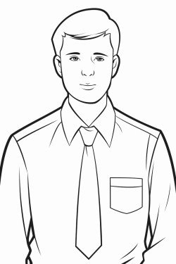 a man not wearing a shirt