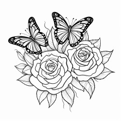 butterflies in roses