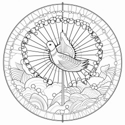 umbrella with lyre bird and aborinal art text big yellow umbrella connecting community everyone everywhere