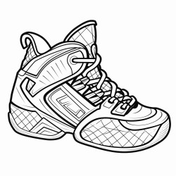 a basketball shoe with a baseball glove pattern and stitching details