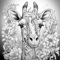 create a giraffe with mandla pattern on it and zentangle nature art