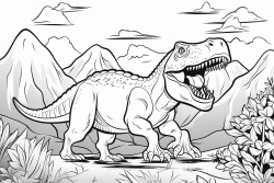 trex roaming in the jungle