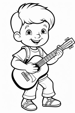 child playing the guitar