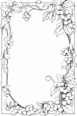 narrow page border for a lettersized sheet of paper featuring a vine with small flowers