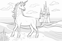 licorne au milieu dune fort magique
