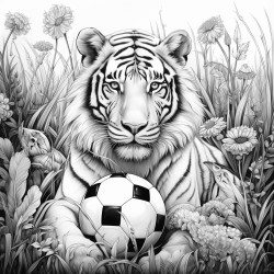 jungle animals playing soccer